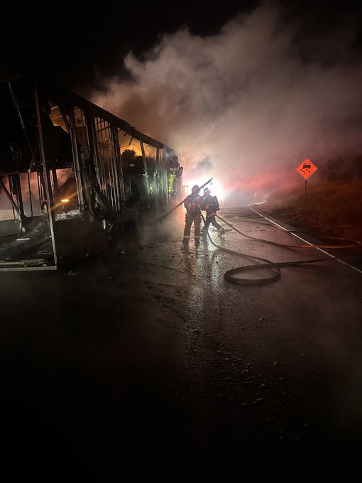 Highway 101 reopens in central Santa Barbara County after being closed for hours by fire. - Vimarsana News