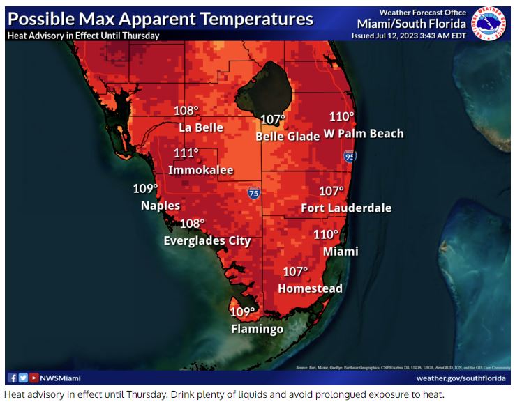 NWS continues heat advisories, today through Thursday night - Vimarsana News