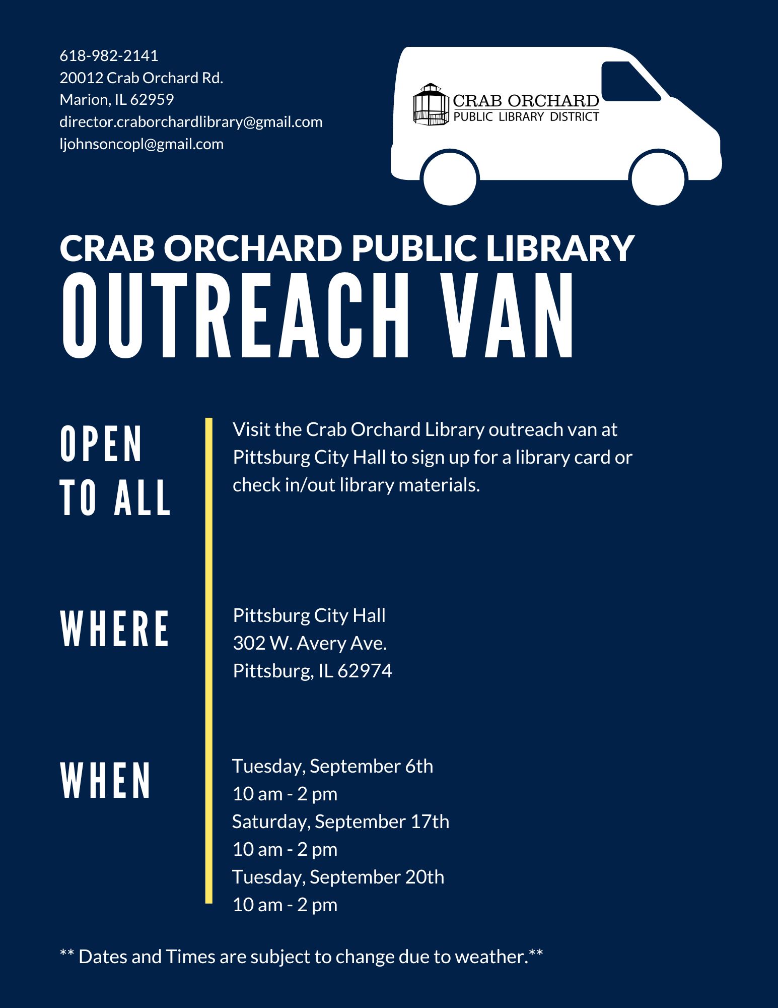 Library Van at Pittsburg City Hall - Vimarsana News