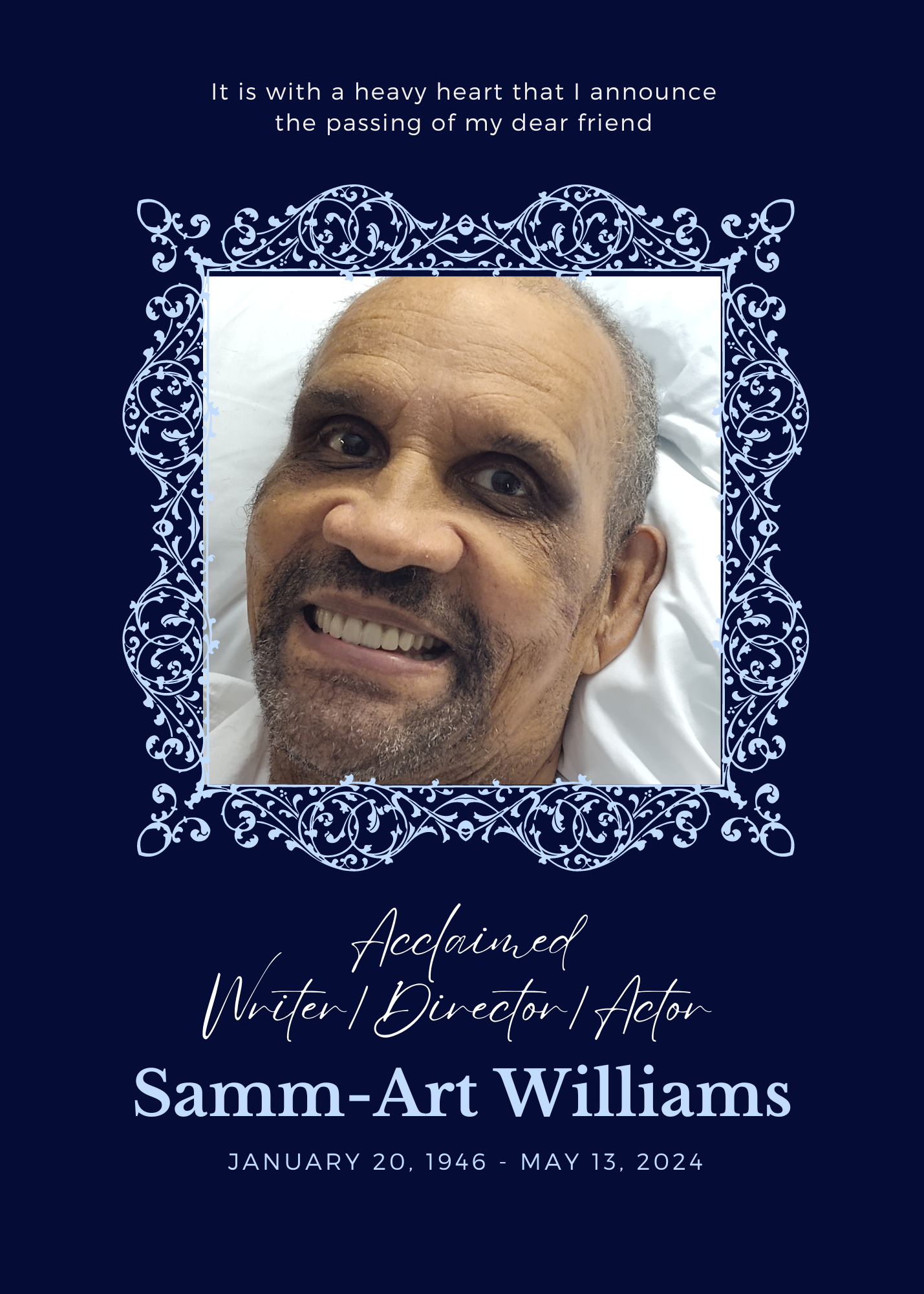 Around Town With Rhonda Bellamy: Playwright Samm-Art Williams - Vimarsana News