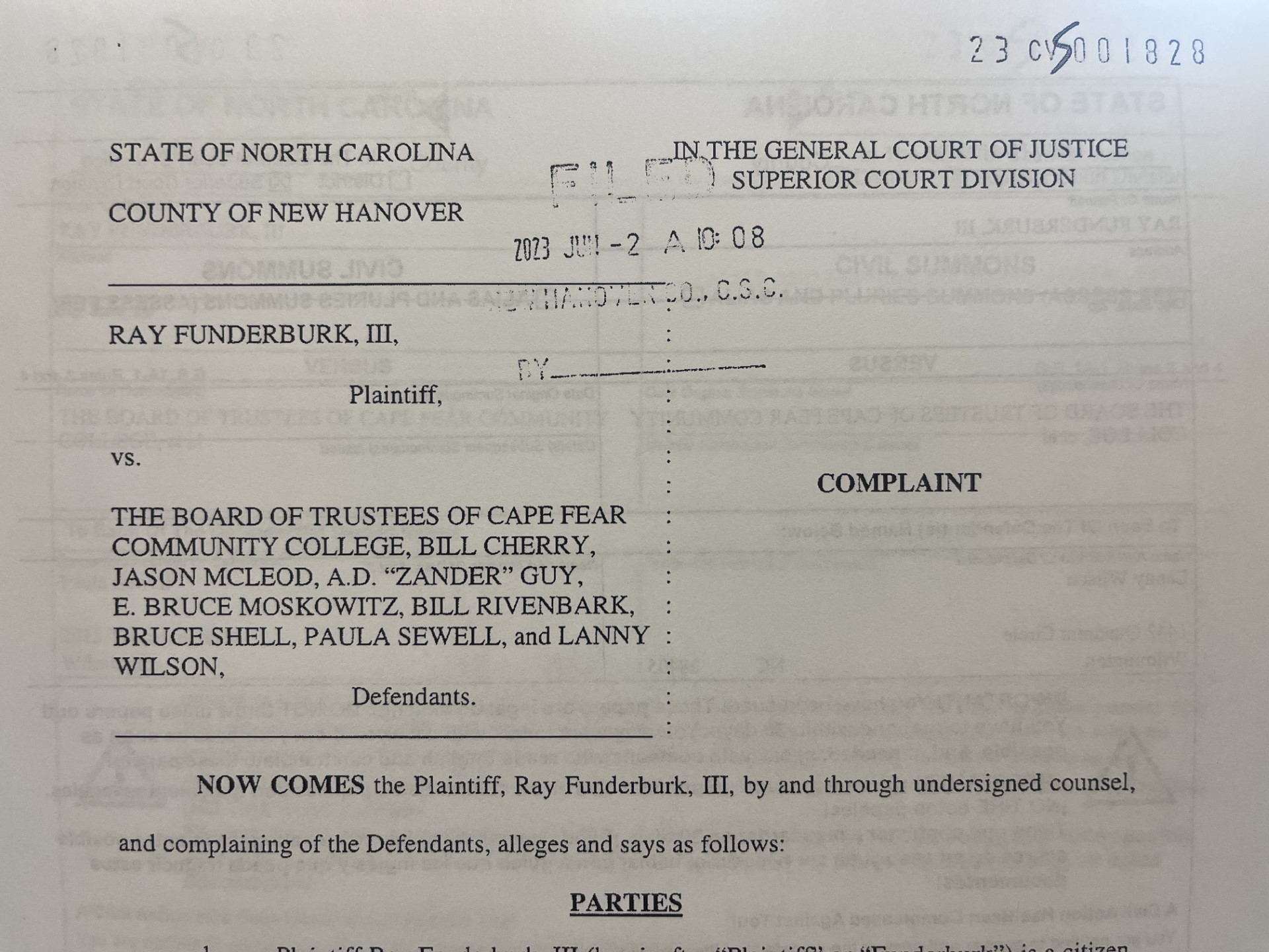 Former Trustee Ray Funderburk files civil suit against CFCC Board - Vimarsana News